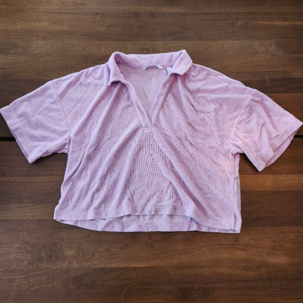 Calvin Klein Pink Collared Short Sleeve Top